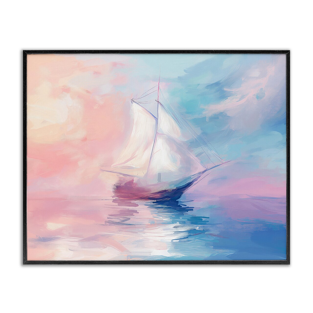 Stupell Industries Soft Pastel Sea Vessel Framed Giclee Design by Arlington Prints